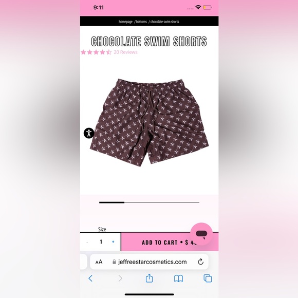 COPY - LIKE NEW Jeffree Star Swim Shorts in Chocolate size Mens Large - Picture 8 of 9